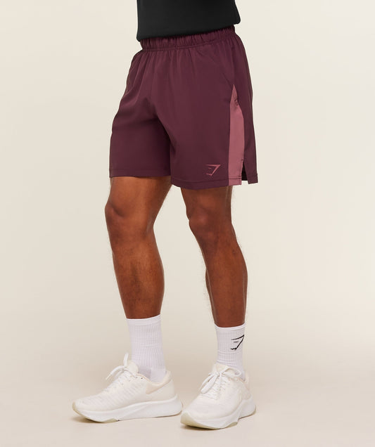 Gymshark Sport 7" Shorts - Impact Burgundy/Reset Pink
