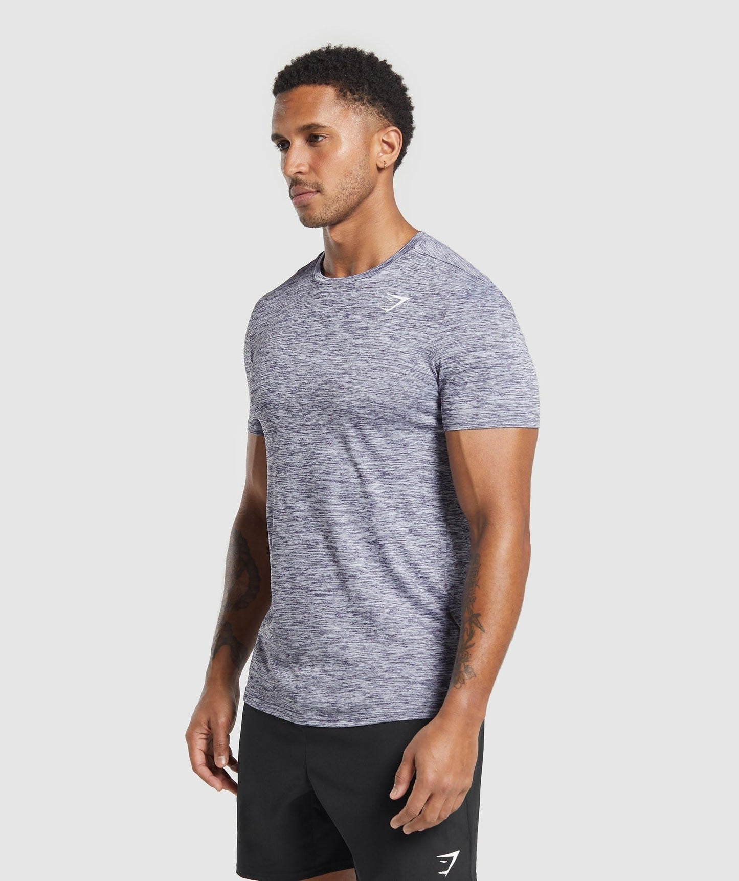 Gymshark Arrival Marl T-Shirt - Weighted Purple/White Marl