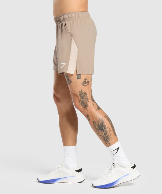 Gymshark Sport 5" Shorts - Cement Brown/Pebble Grey
