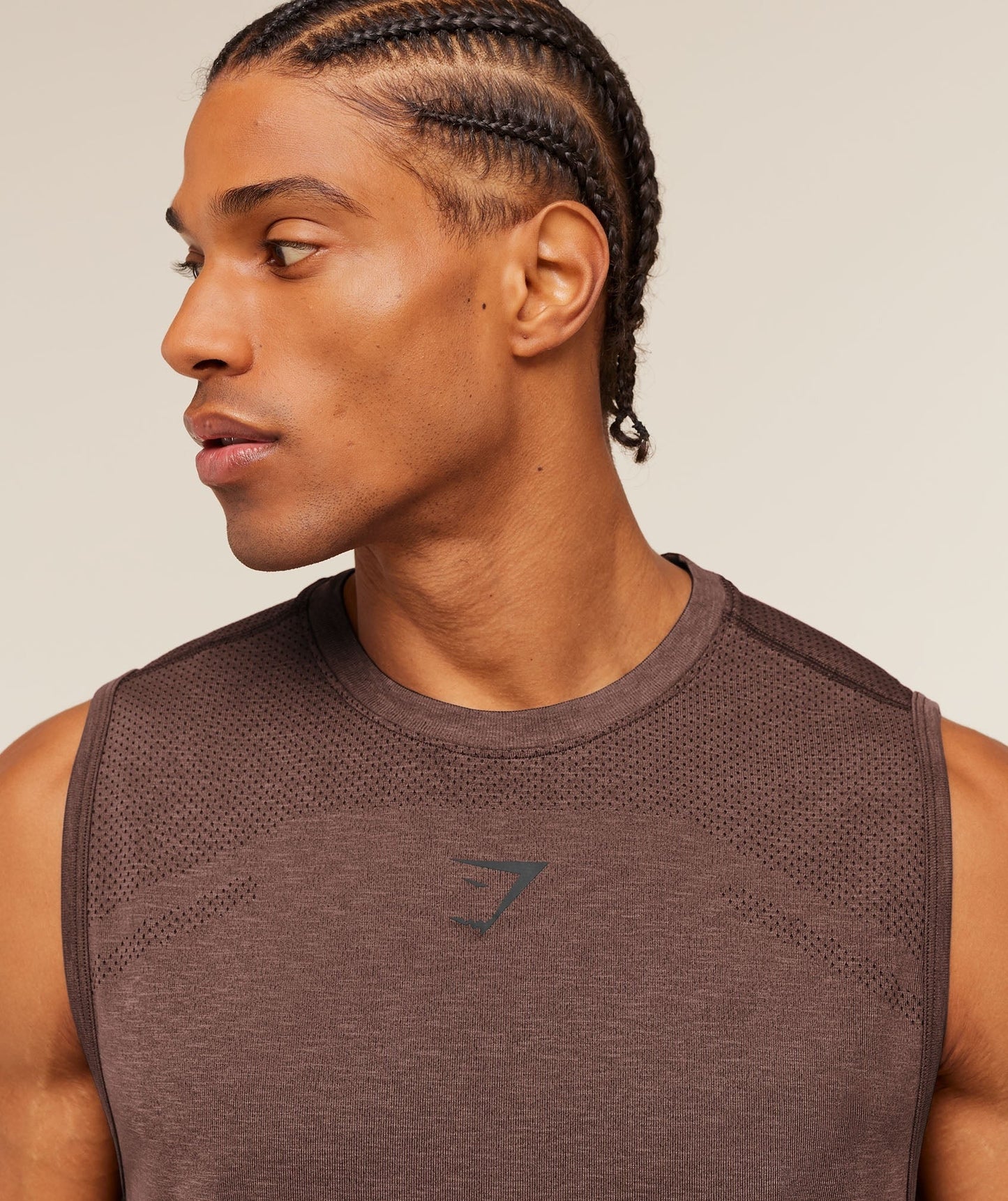 Gymshark Lightweight Seamless Tank - Soft Brown/Marl