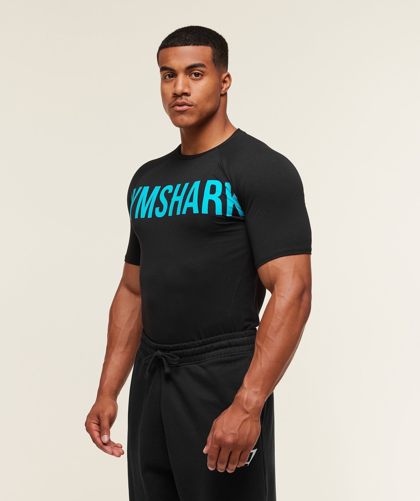 Gymshark Prime T-Shirt - Black/Brand Blue