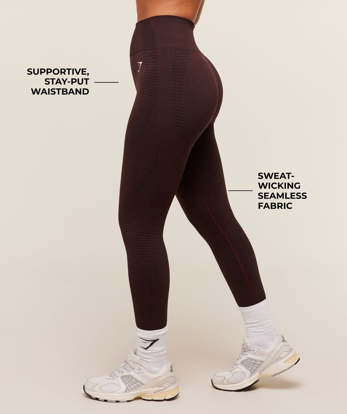 Gymshark Vital Seamless 2.0 Leggings - Rich Maroon/Marl