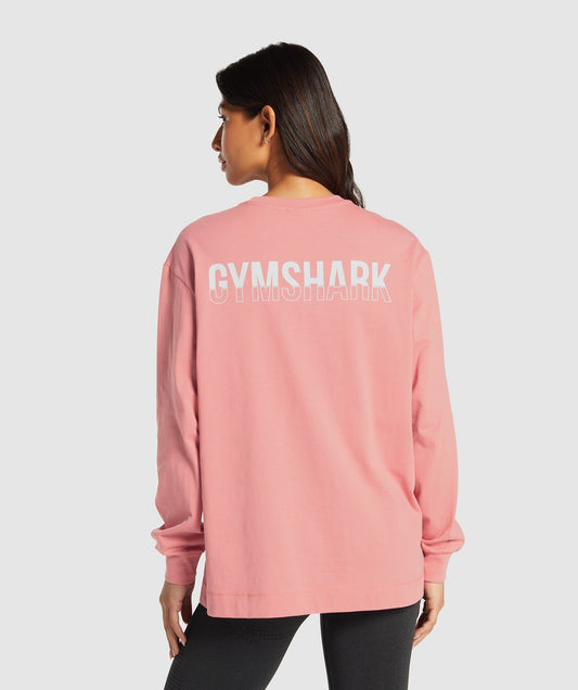Gymshark Fraction Long Sleeve T-Shirt - Classic Pink
