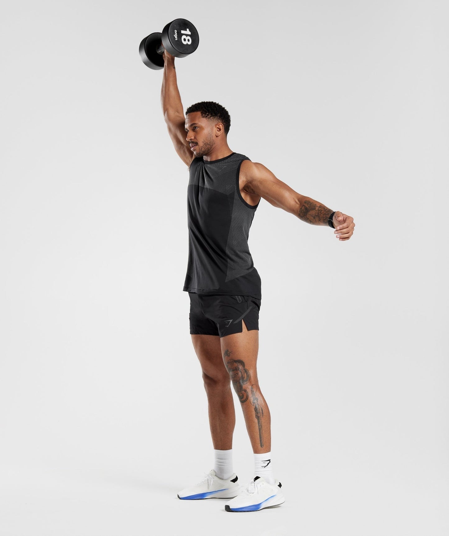 Gymshark Apex Seamless Tank - Black/Silhouette Grey