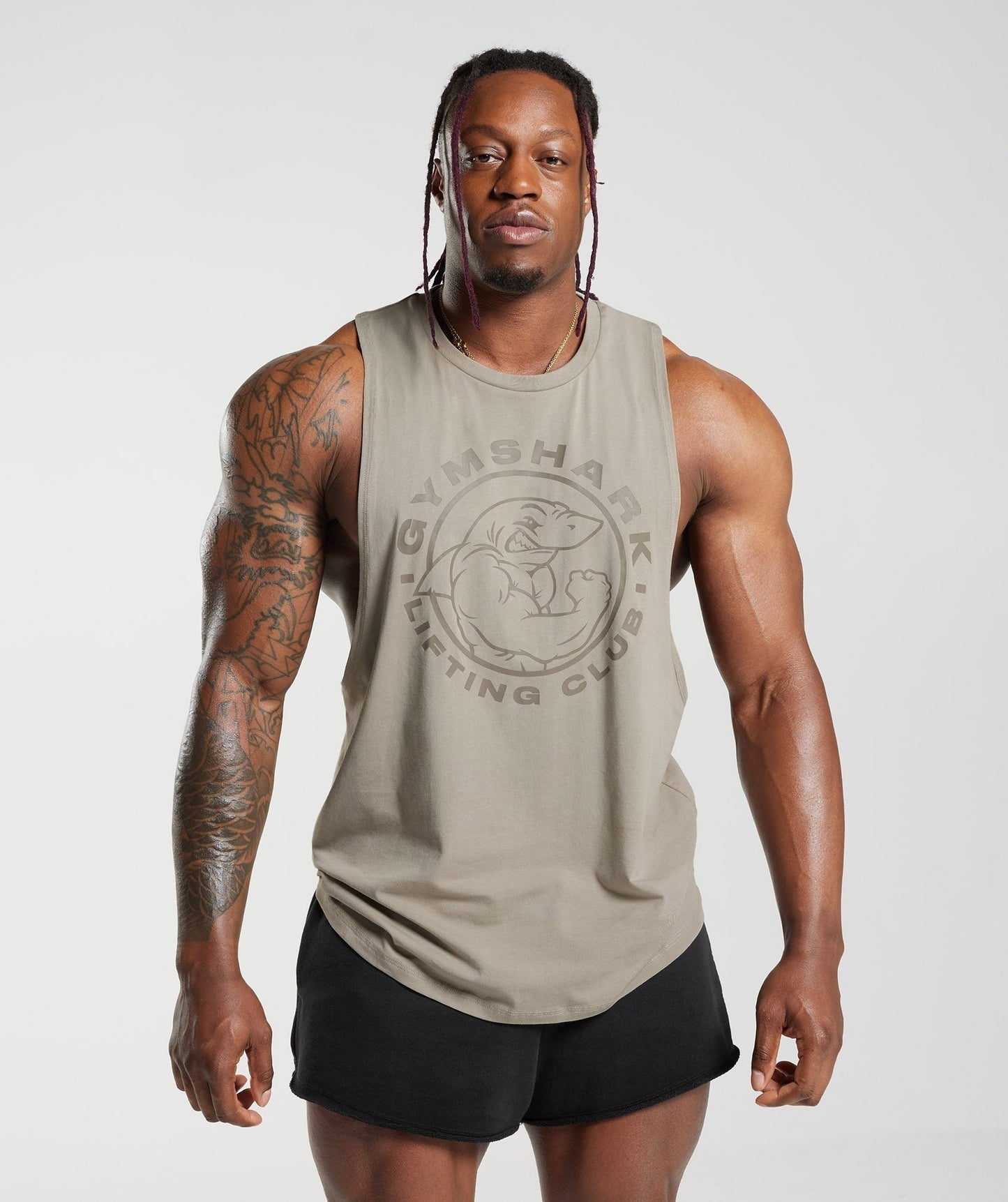 Gymshark Legacy Drop Arm Tank - Ecru Brown
