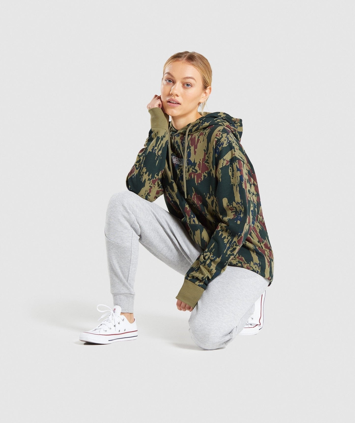 Gymshark Graphic Camo Hoodie - Dark Green Camo