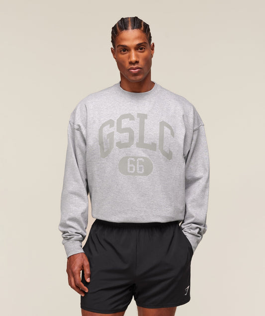Gymshark GSLC Long Sleeve T-Shirt - Light Grey Core Marl