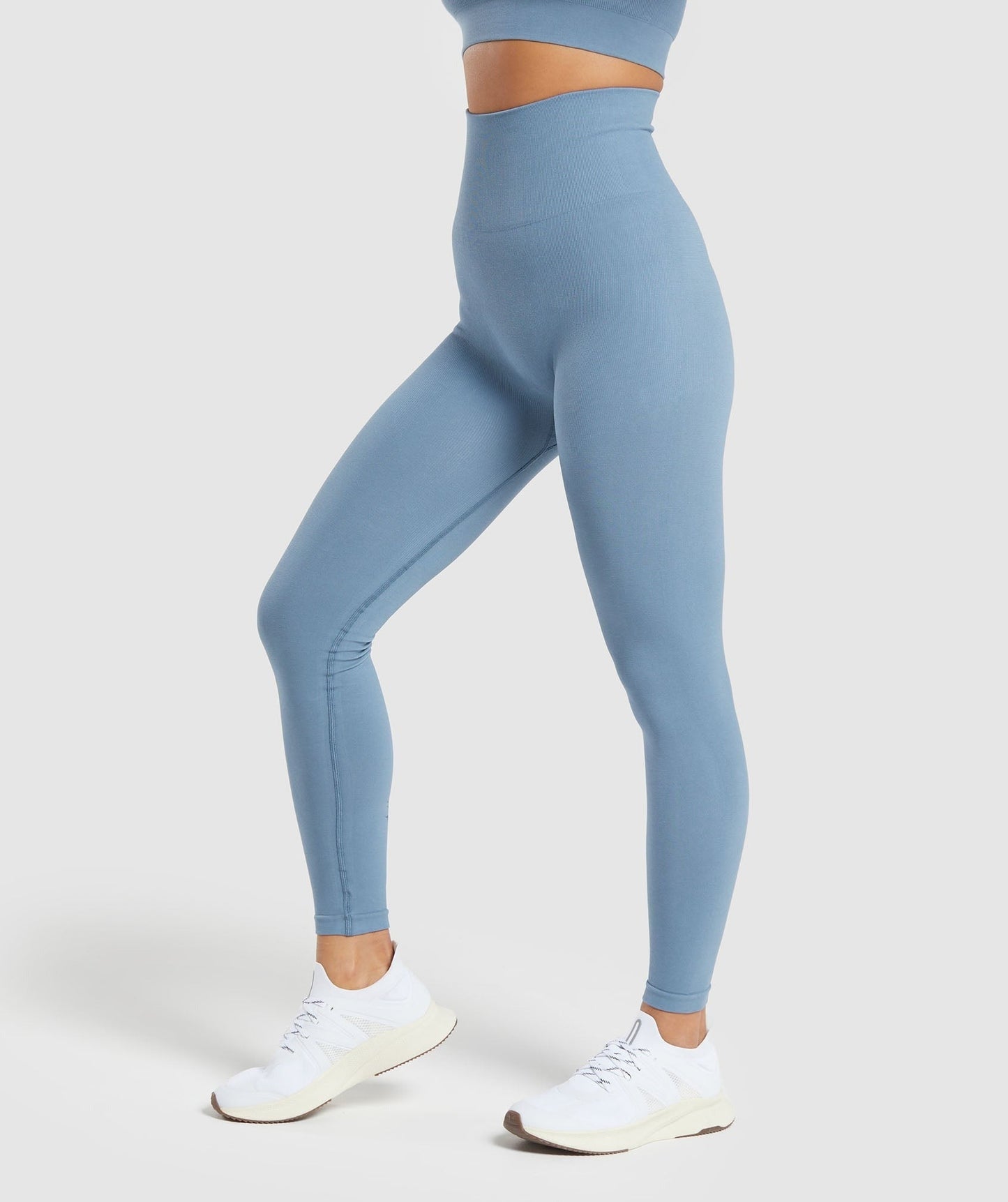 Gymshark Cotton Seamless Leggings - Faded Blue