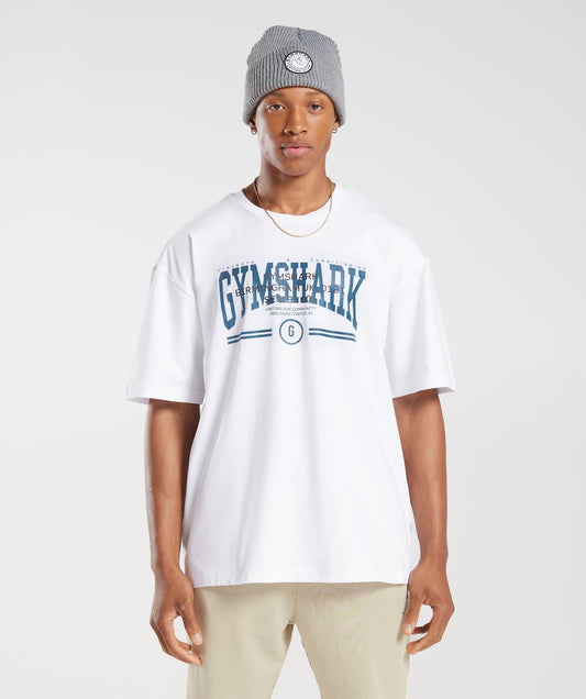 Gymshark Collegiate Oversized T-Shirt - White