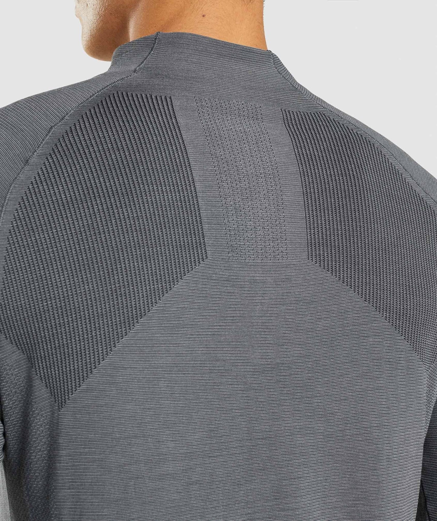 Gymshark Retake Seamless 1/4 Zip - Black/Charcoal Marl