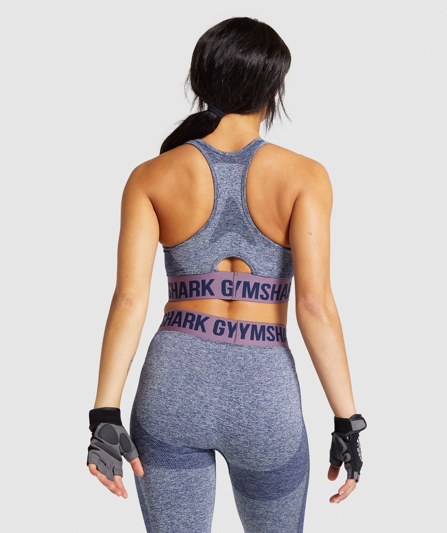 Gymshark Flex Sports Bra - Navy Marl/Purple