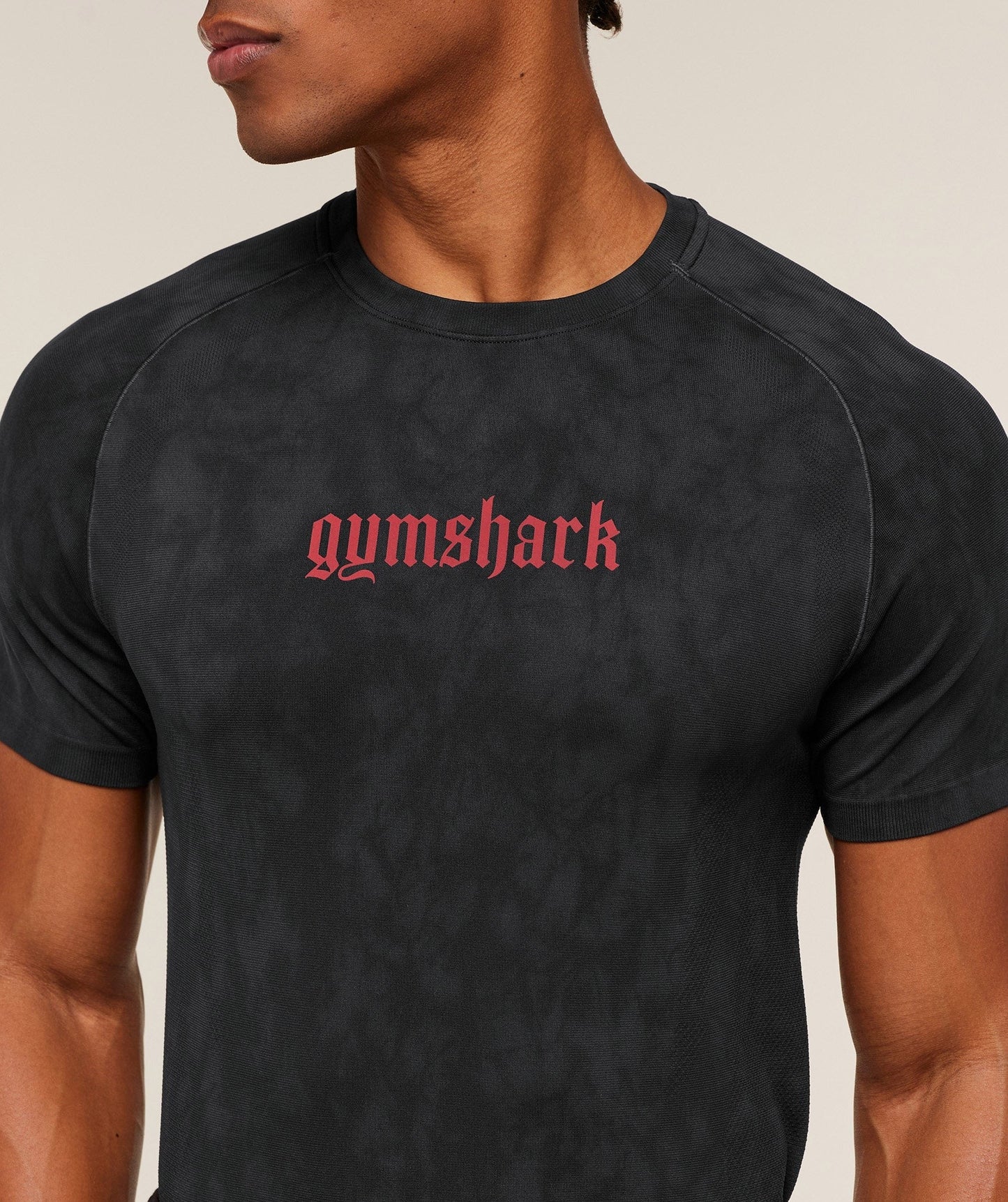 Gymshark Grunge Seamless T-Shirt - Black/Grey