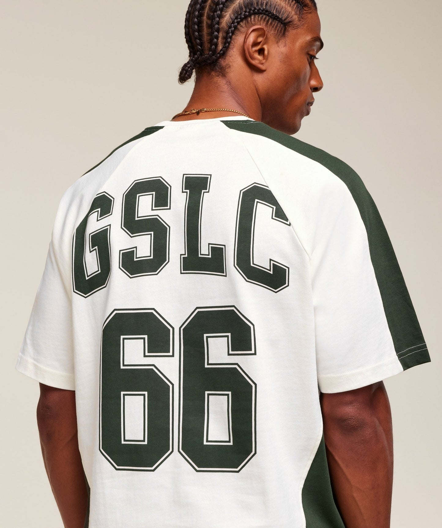 Gymshark GSLC 66 T-Shirt - Soft White/Trail Green