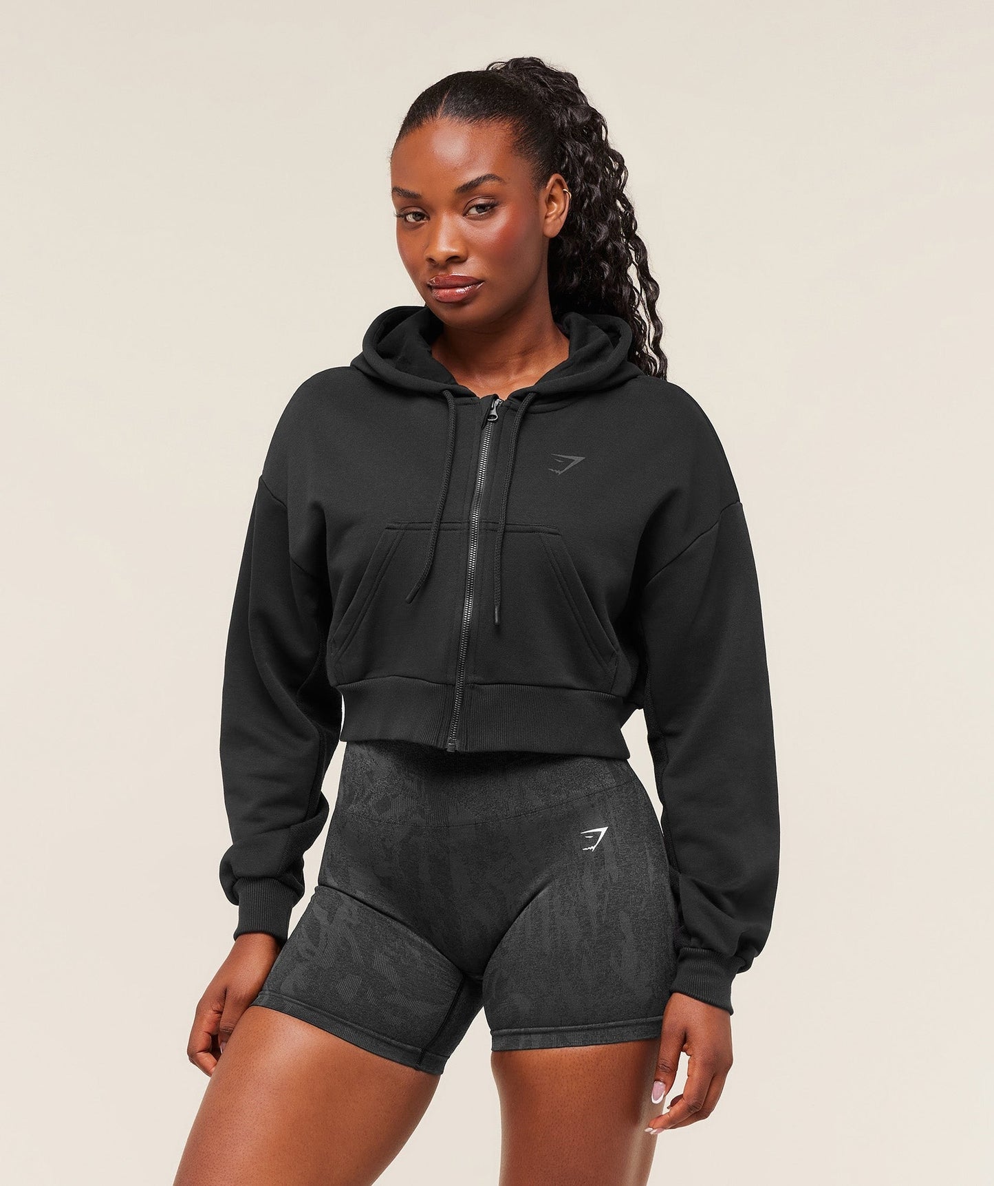Gymshark Power Midi Zip Hoodie - Black