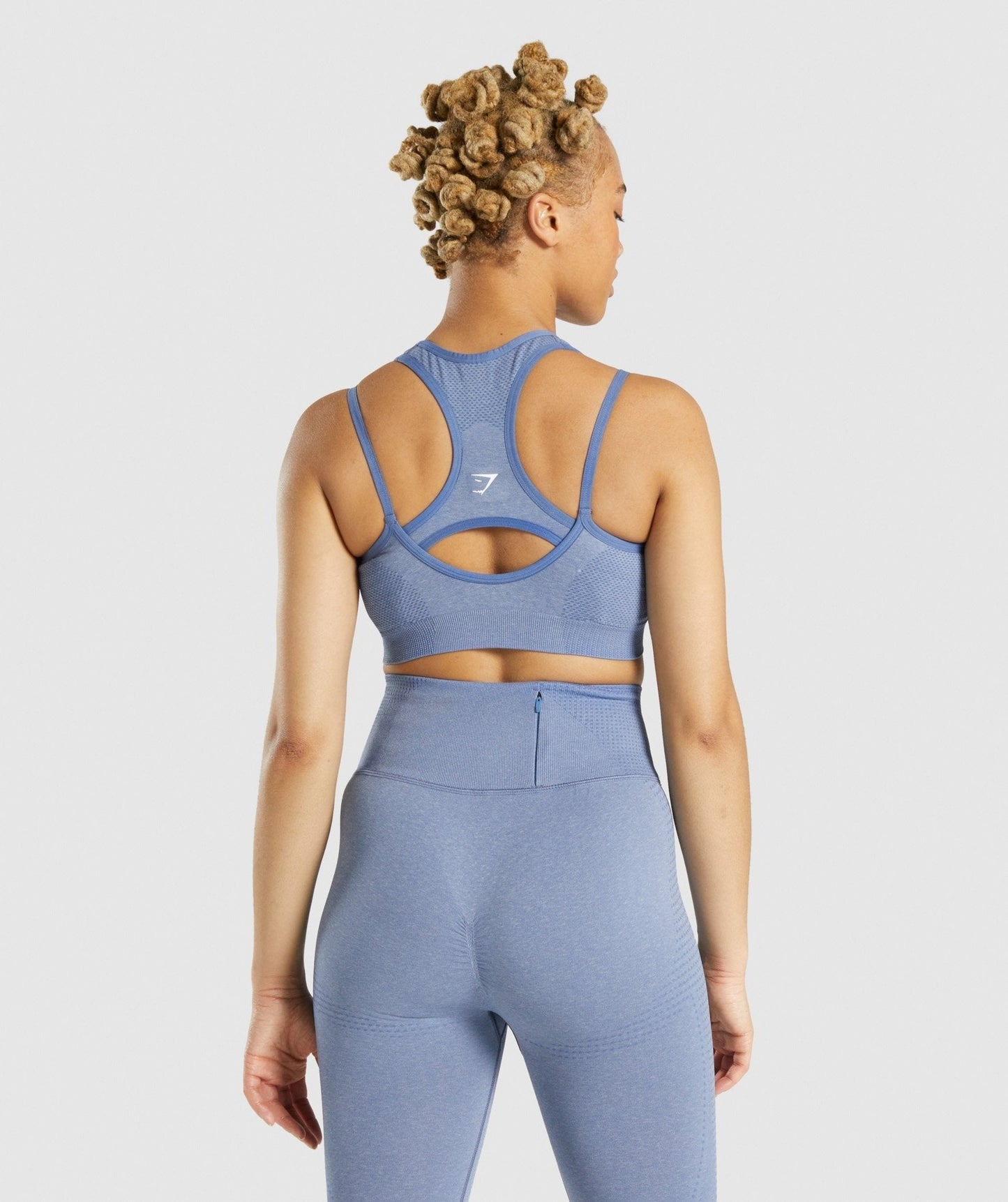 DNU - Gymshark Vital Rise Seamless Sports Bra - Blue Marl