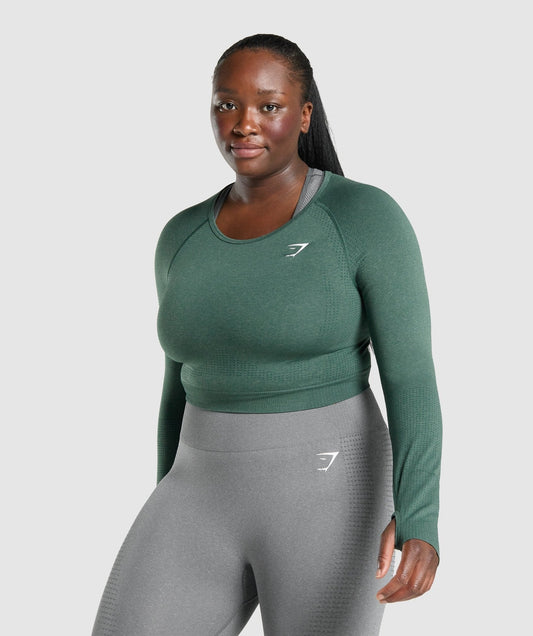 Gymshark Vital Crop Top - Dark Green Marl