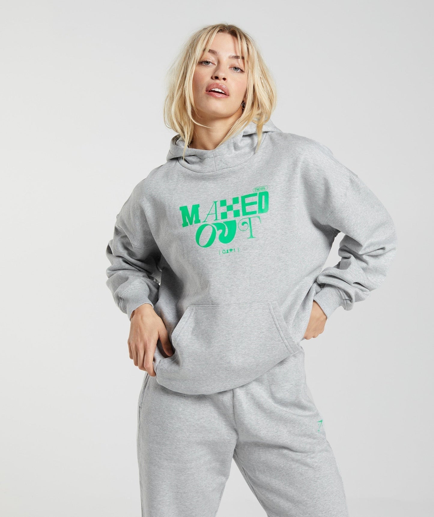 Gymshark Maxed Out Hoodie - Light Grey Marl