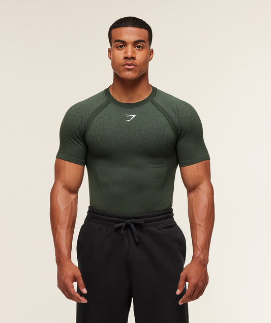 Gymshark Shadow Seamless T Shirt - Trail Green