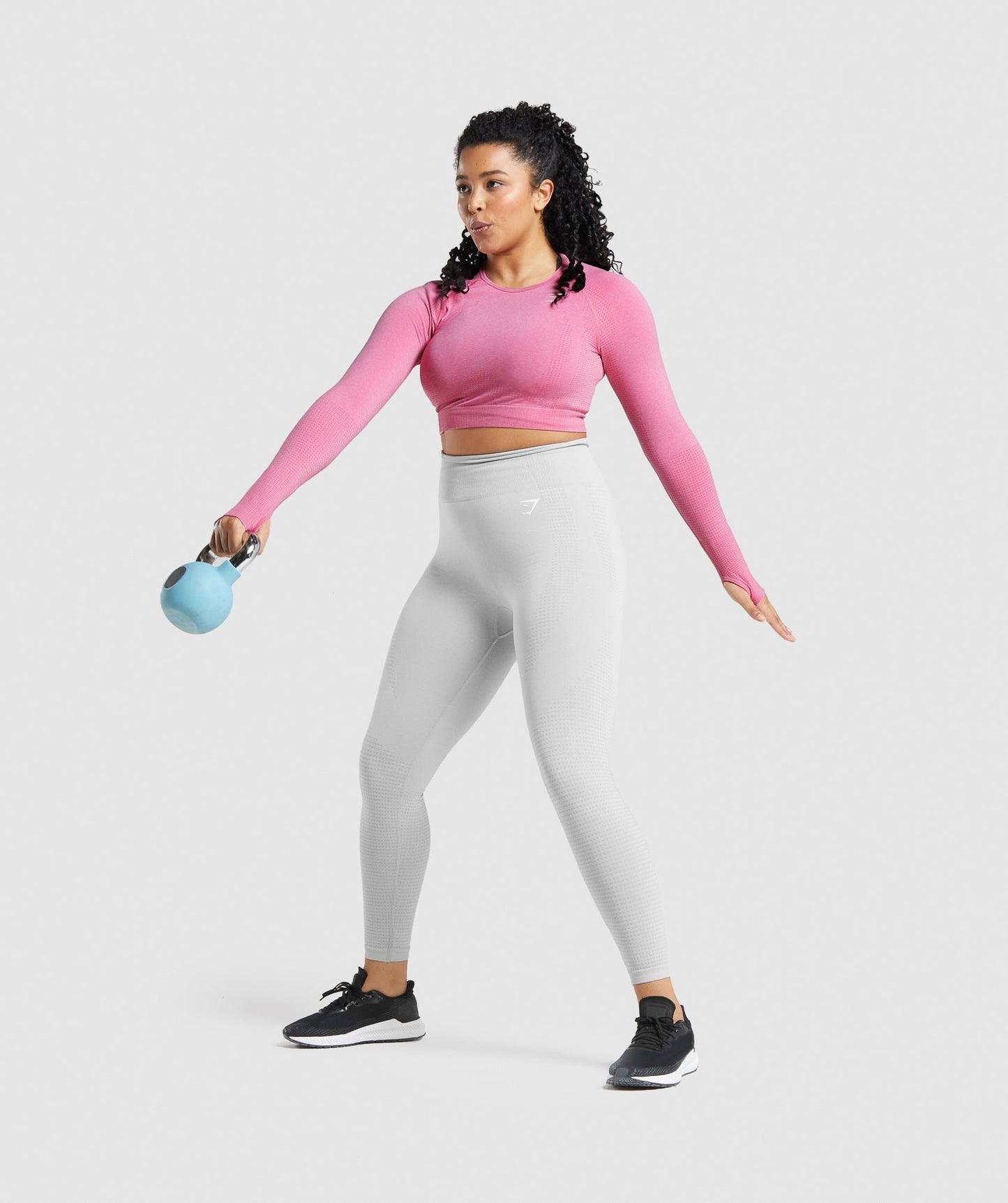 DNU - Gymshark Vital Seamless 2.0 Long Sleeve Crop Top - Pink Marl