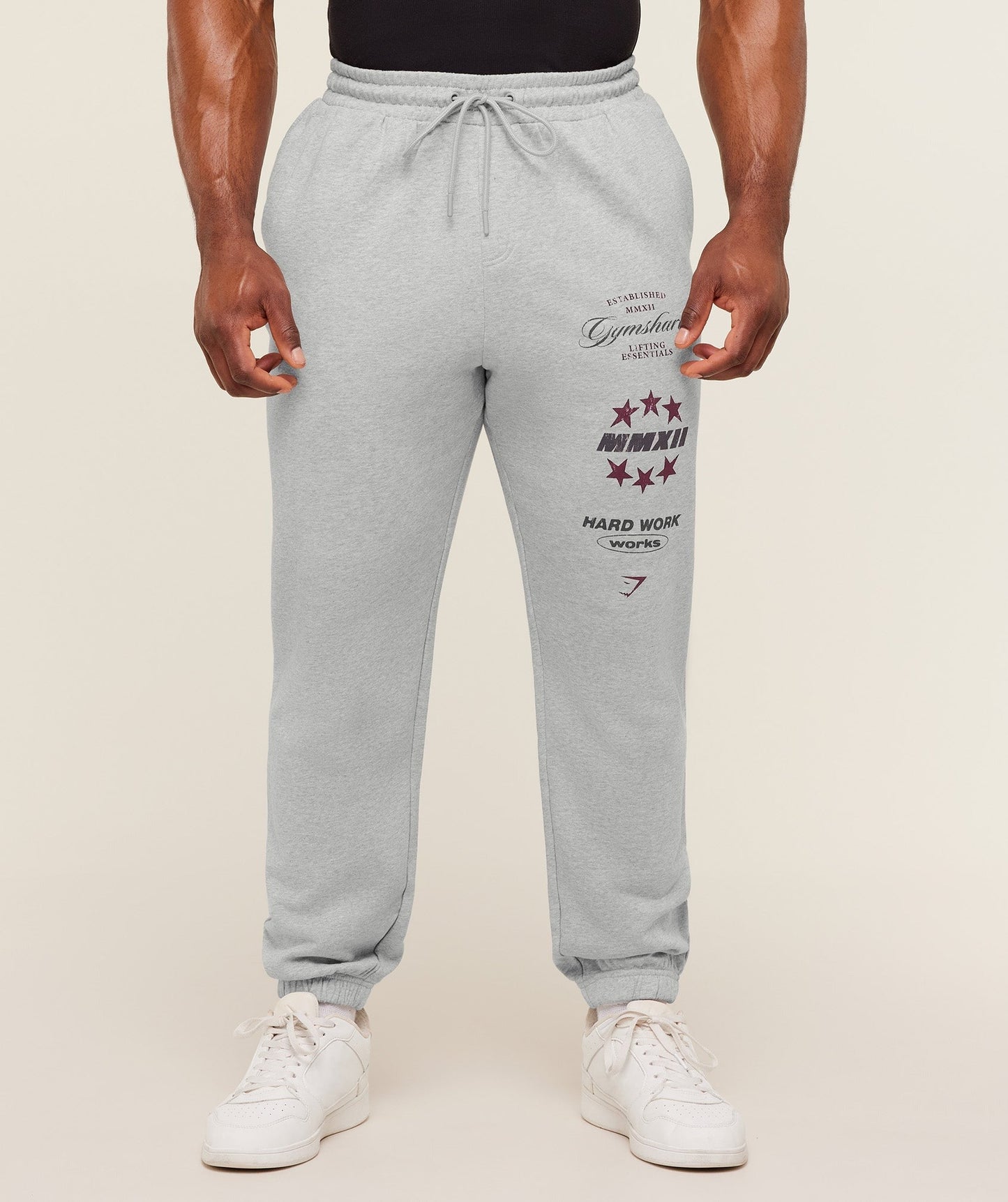 Gymshark Global Lifting Graphic Pants - Light Grey Core Marl