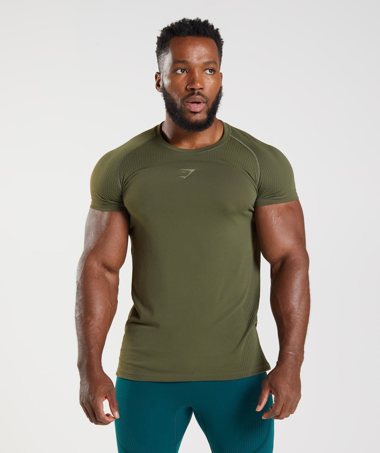 Gymshark 315 Seamless T-Shirt - Core Olive/Marsh Green