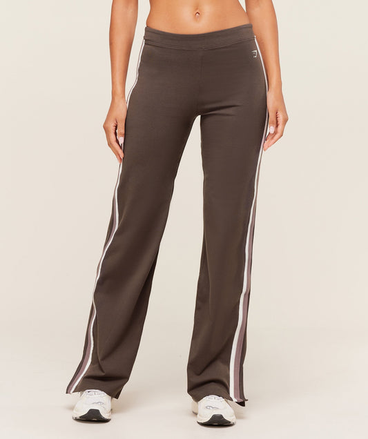 Gymshark Piping Wide Leg Pants - Walnut Brown/Chestnut Pink/Soft White
