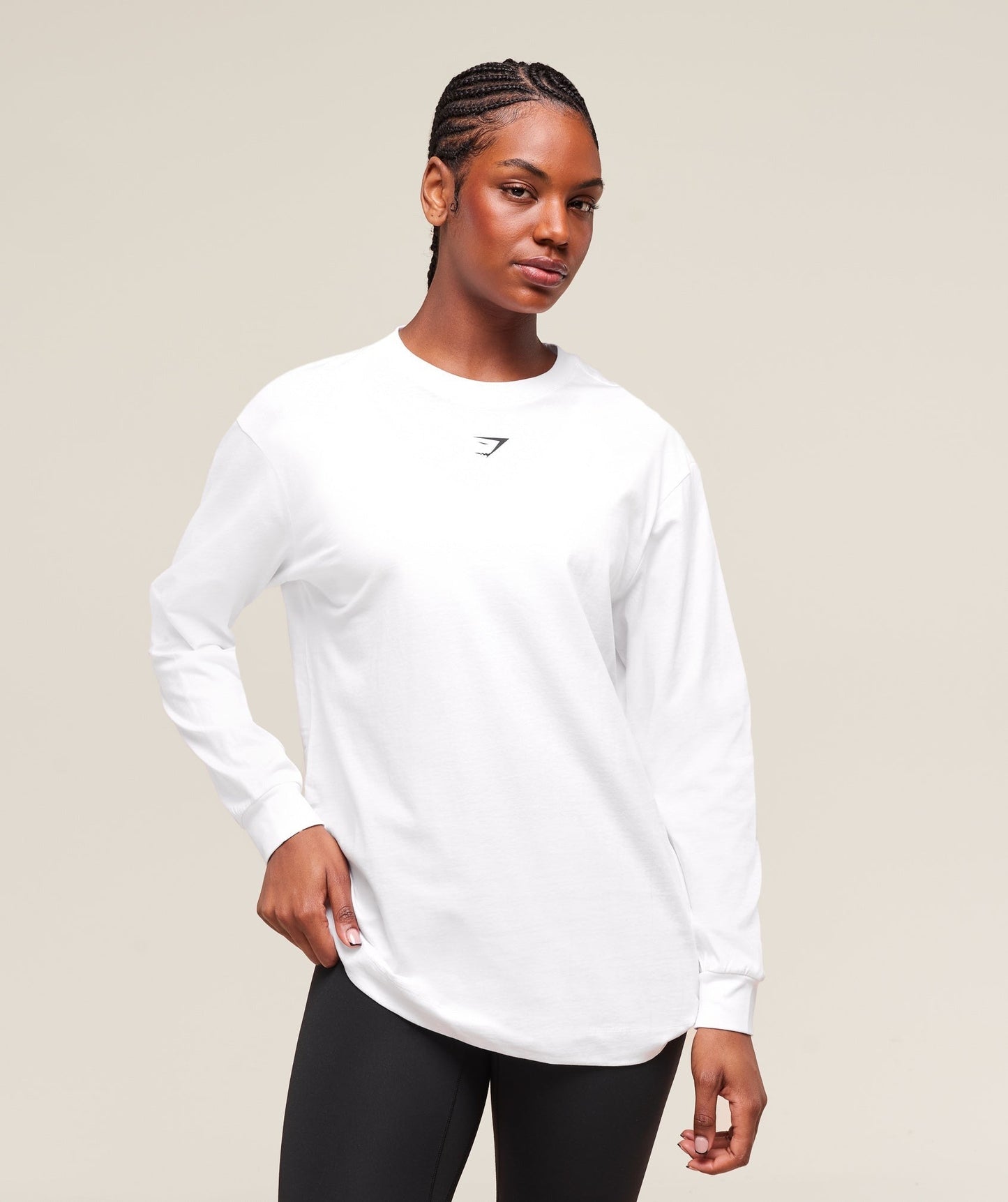 Gymshark Trace Graphic Long Sleeve Top - White