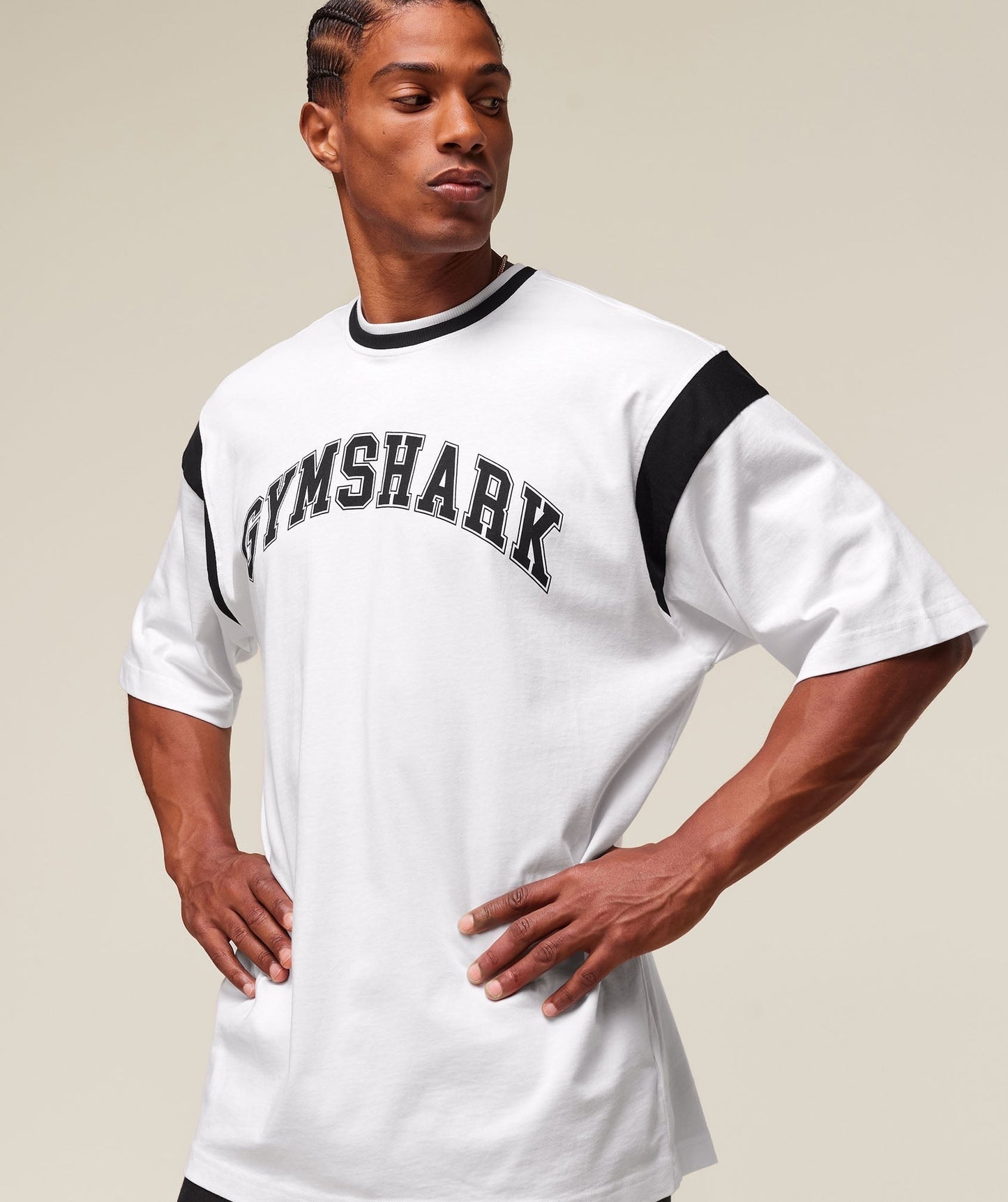Gymshark GSLC Oversized T-Shirt - White/Black