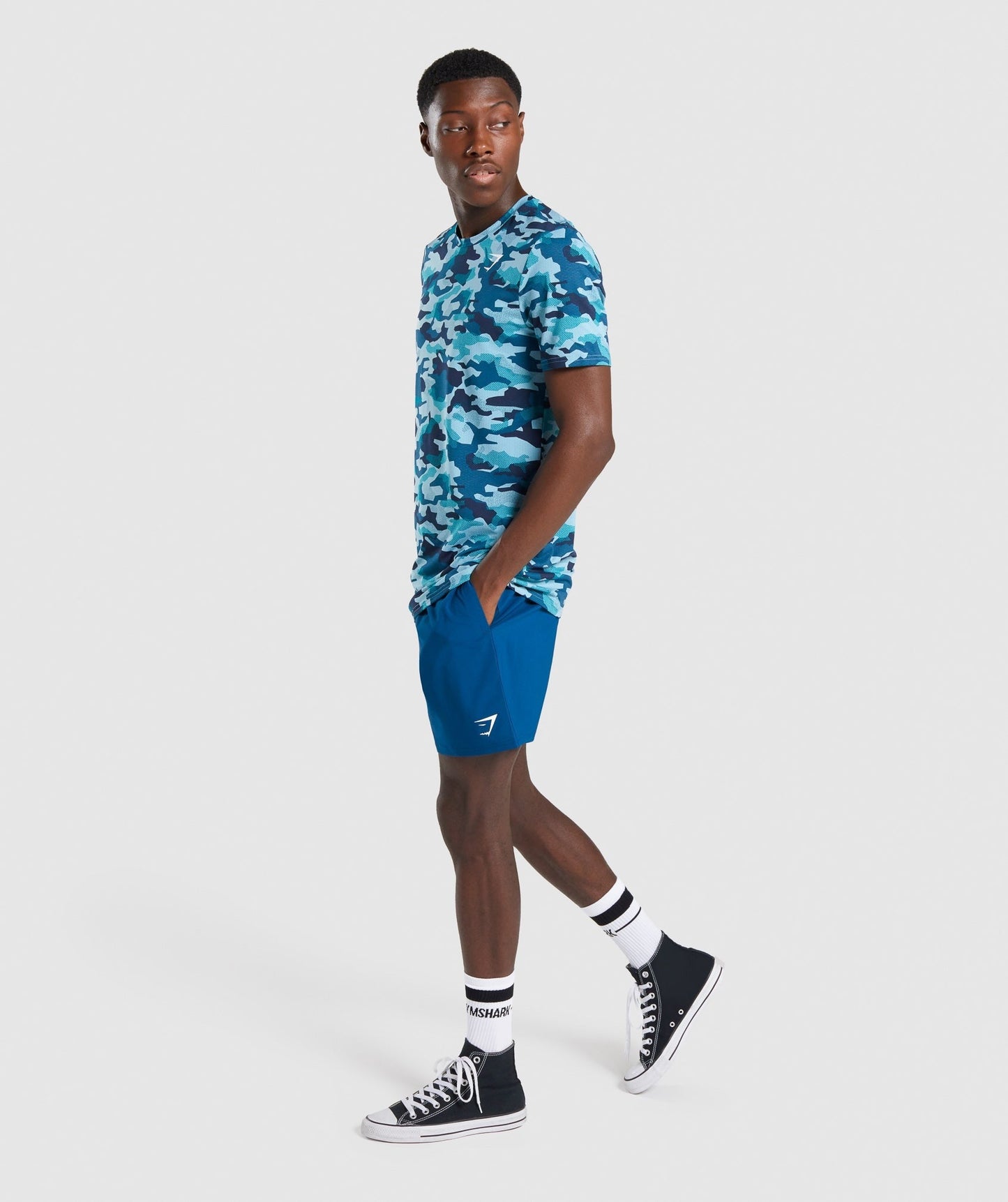 Gymshark Arrival T-Shirt - Teal Camo