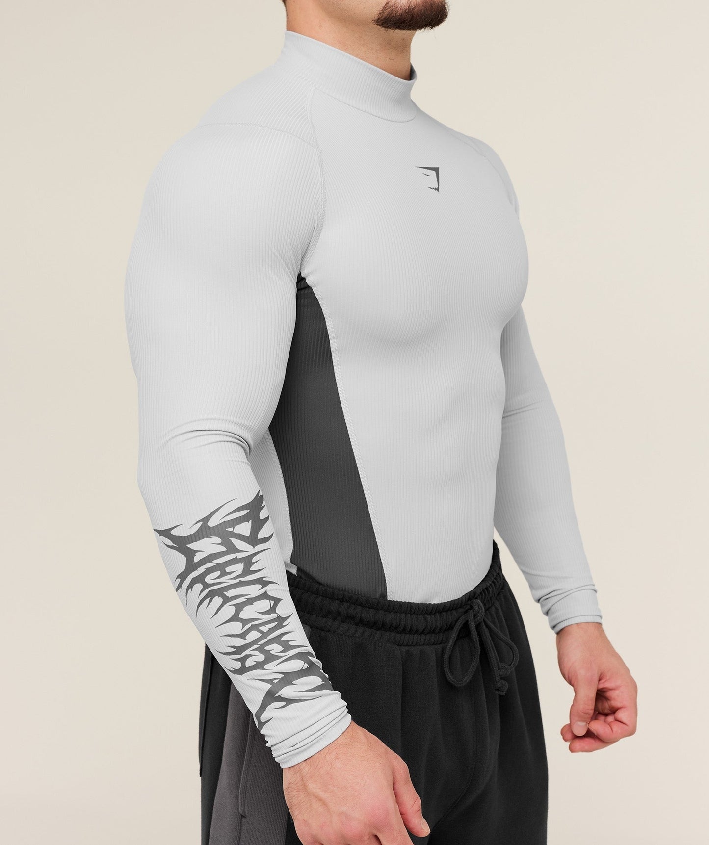 Gymshark x Carlos Belcast Long Sleeve Tee - Light Grey/Grey