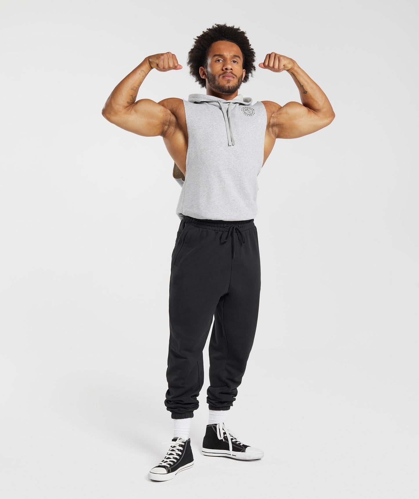 Gymshark Legacy Drop Arm Hoodie - Light Grey Marl