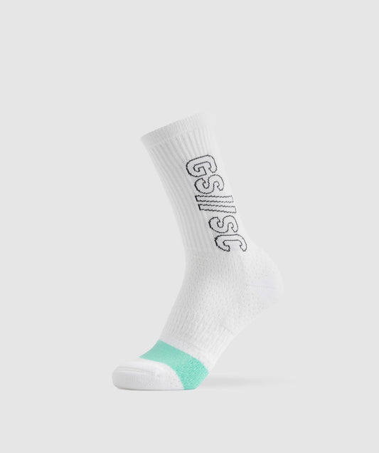Gymshark //Steve Cook Crew Socks - White
