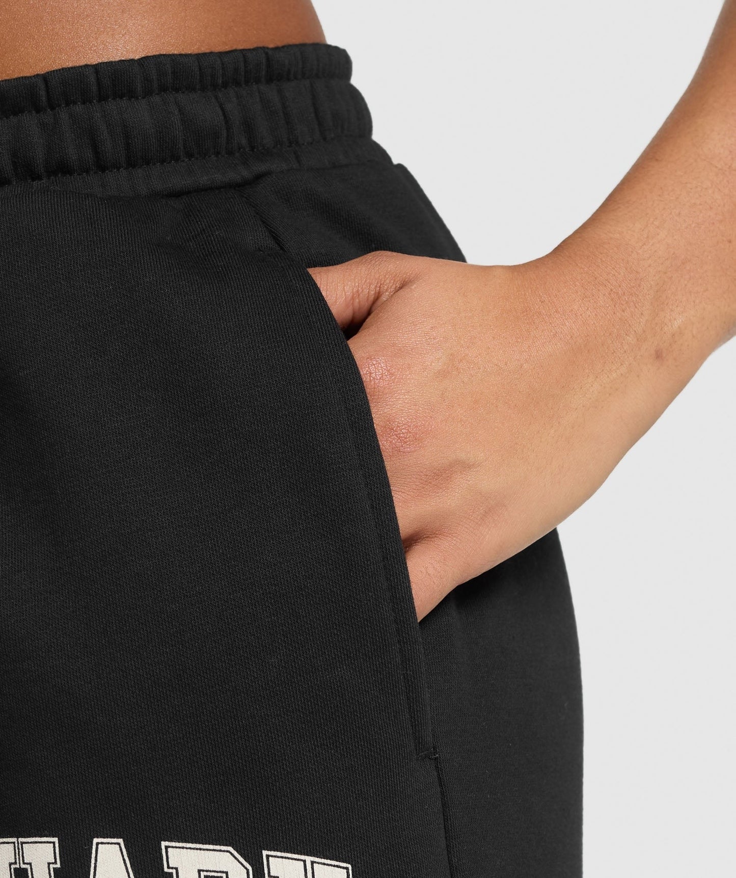 Gymshark Lifting Essentials Graphic Brushed Oversized Joggers - Black