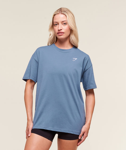 Gymshark Training Oversized T-Shirt - Worn Blue