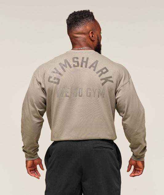 Gymshark We Do Gym Long Sleeve T-Shirt - Linen Brown