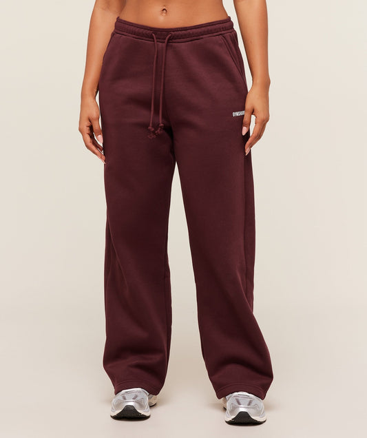 Gymshark Cosy Luxe Straight Leg Regular Joggers - Rich Maroon
