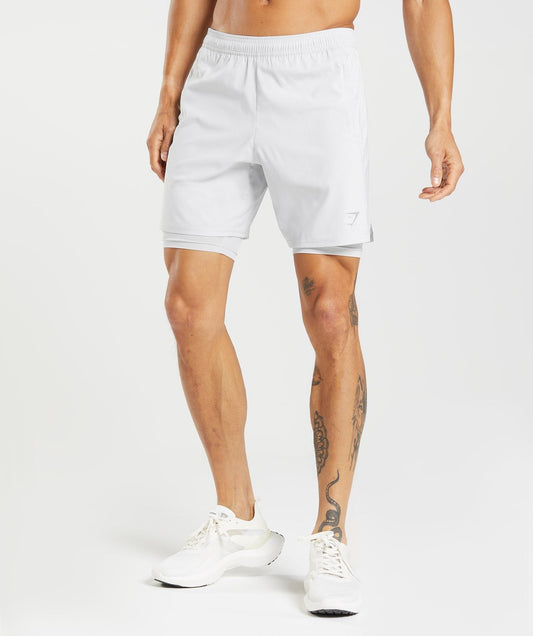 Gymshark Aspect 2 In 1 Short - Light Grey