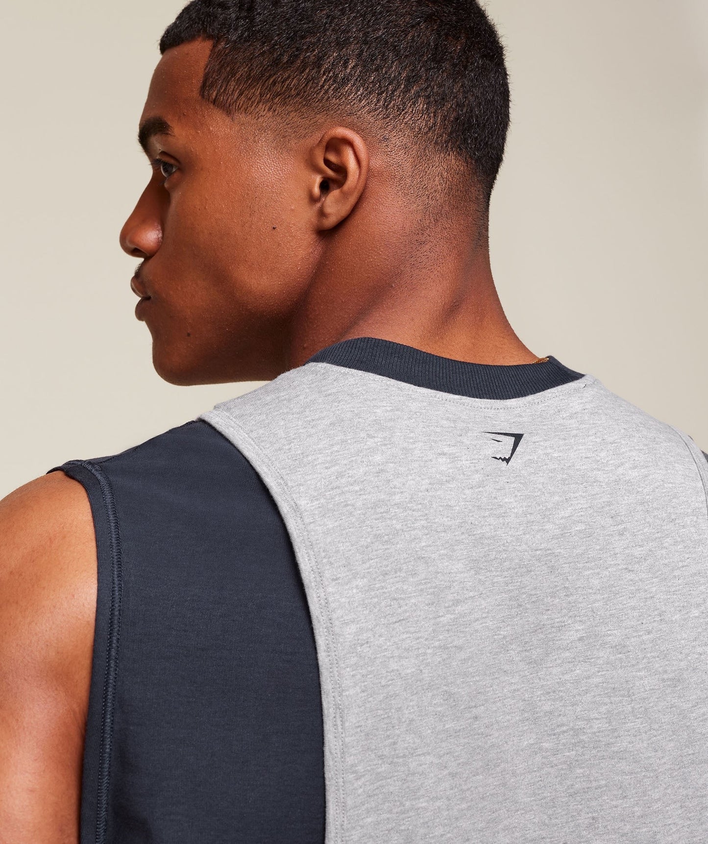 Gymshark GSLC 2in1 Reversible Tank - Light Grey Core Marl/Heavy Blue