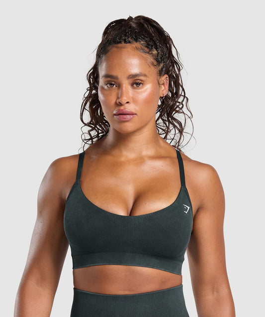 Gymshark Gains Seamless Washed Sports Bra - Black