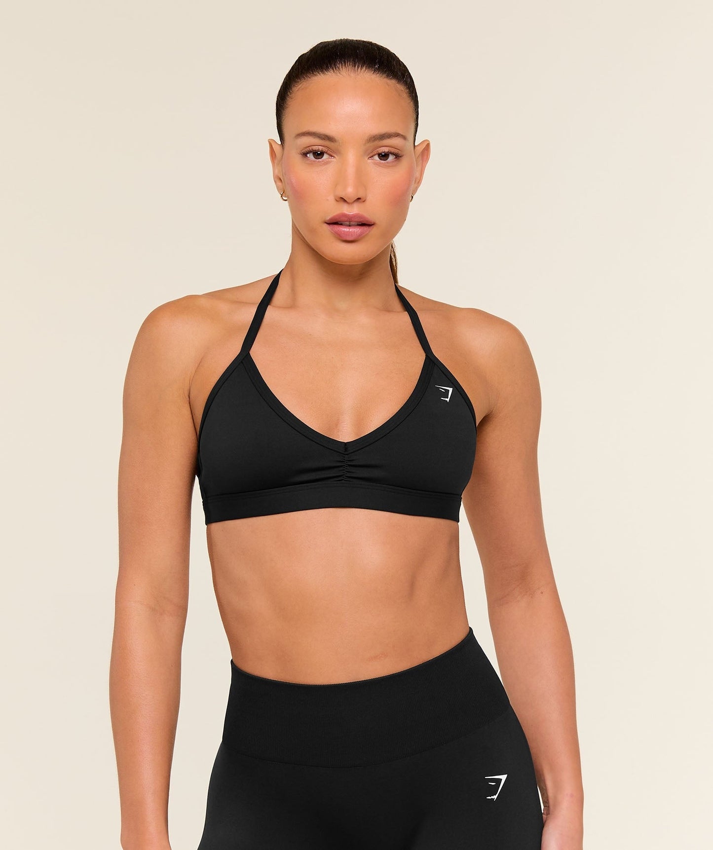 Gymshark Minimal Halterneck Sports Bra - Black