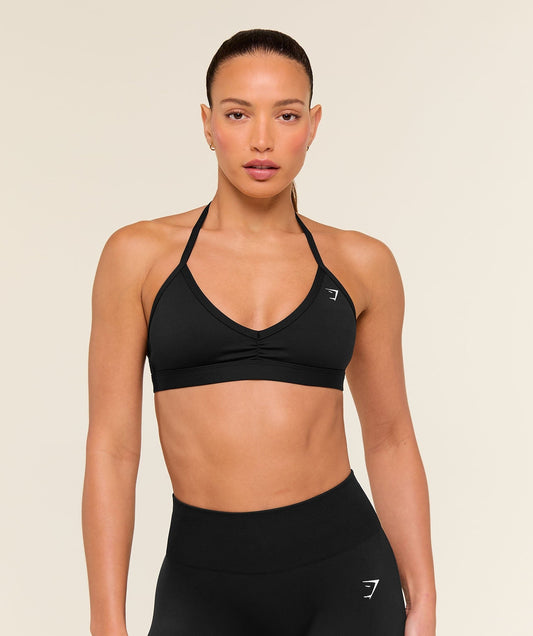 Gymshark Minimal Halterneck Sports Bra - Black