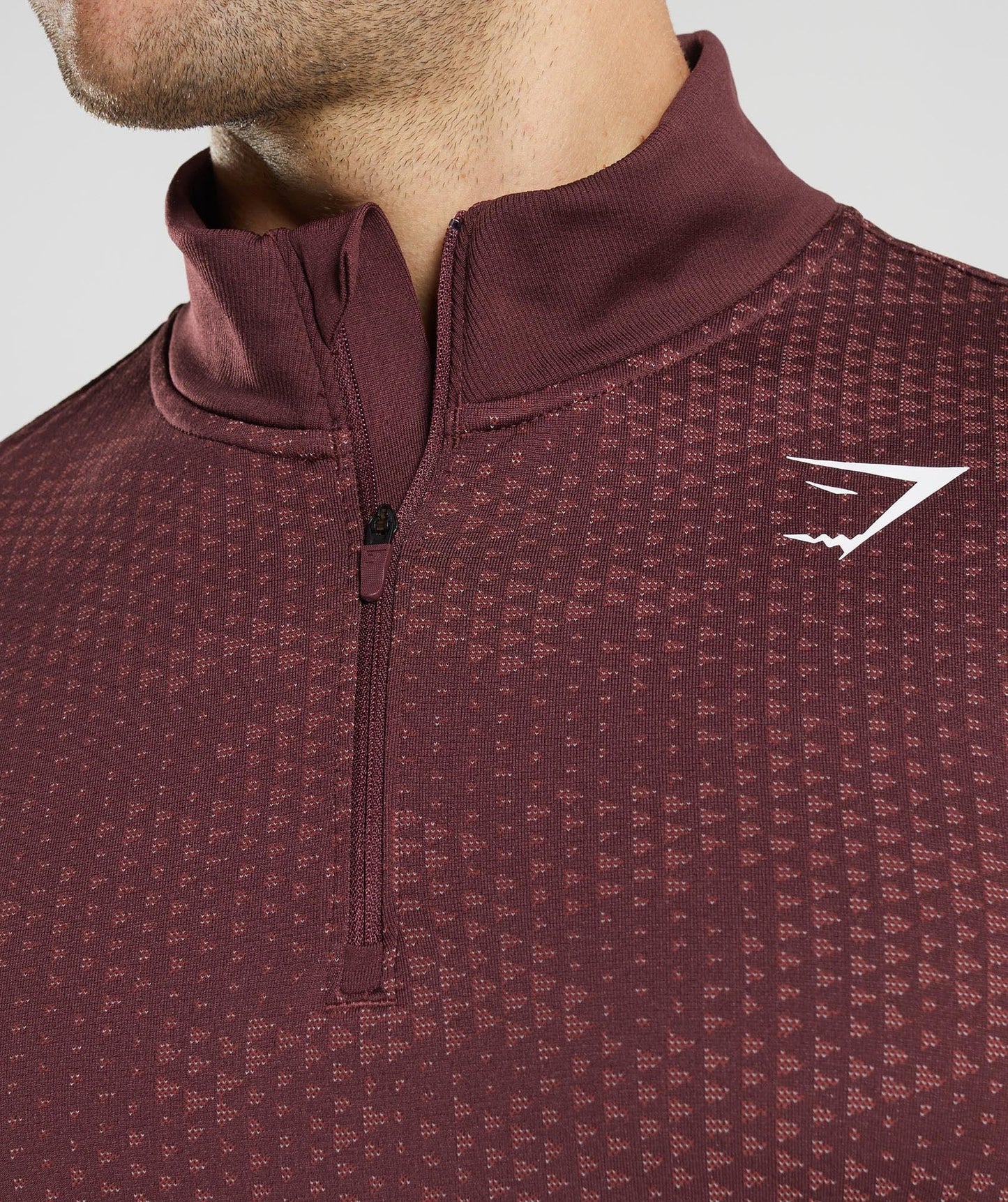 Gymshark Sport Seamless 1/4 Zip - Baked Maroon/Rosewood Red