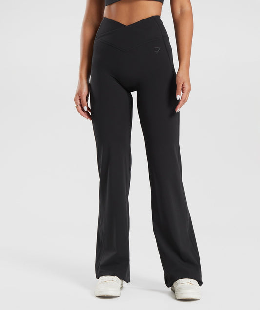 Gymshark Crossover Flared Tall Leggings - Black