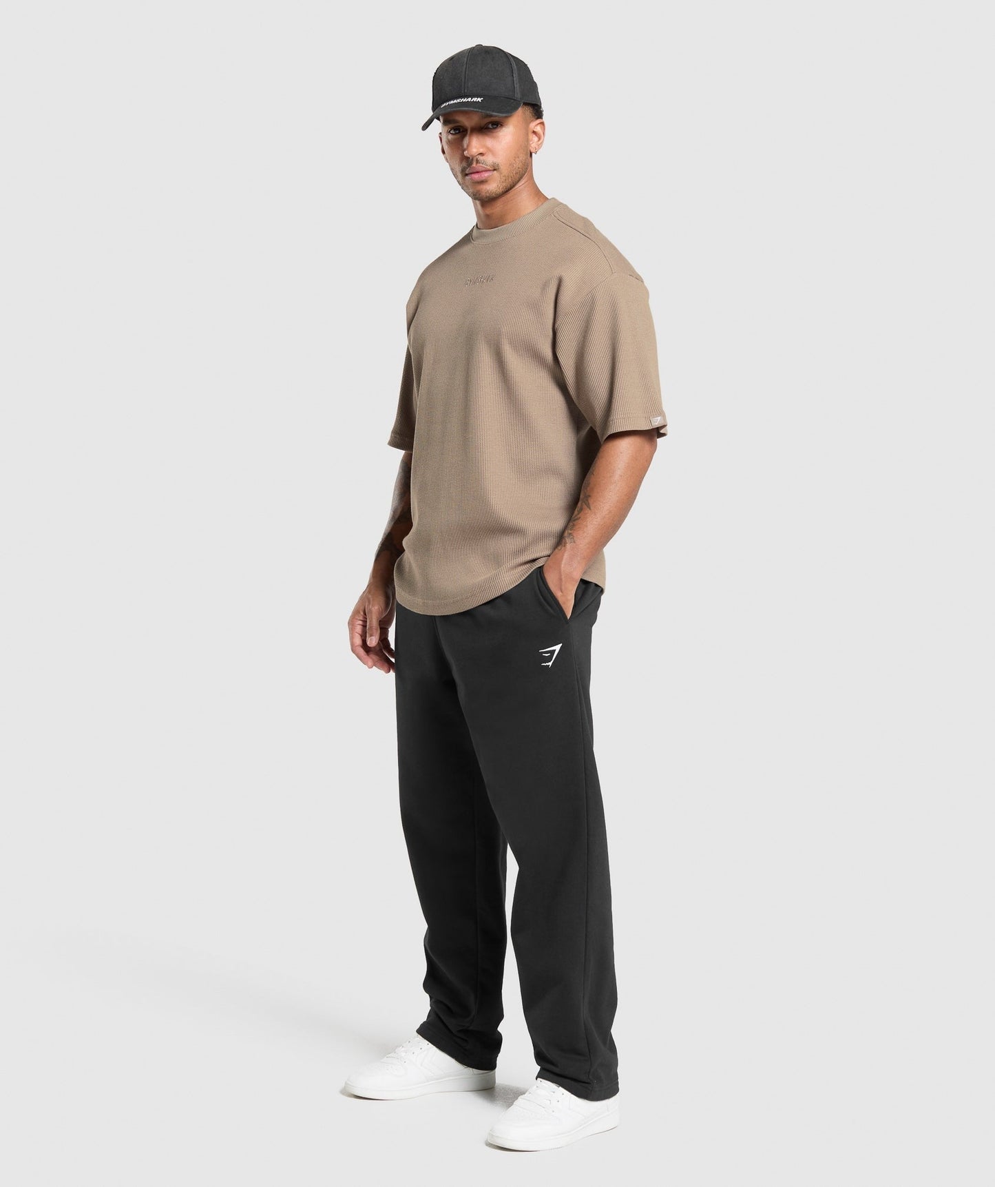 Gymshark Waffle Oversized T-Shirt - Lifestyle Brown