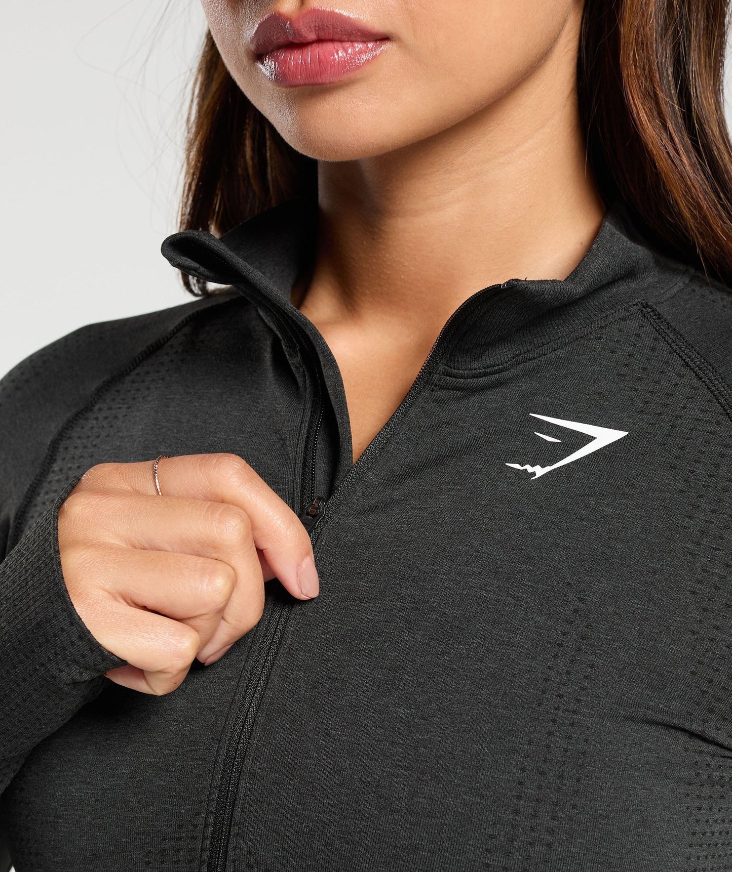 Gymshark Vital 1/2 Zip - Black Marl