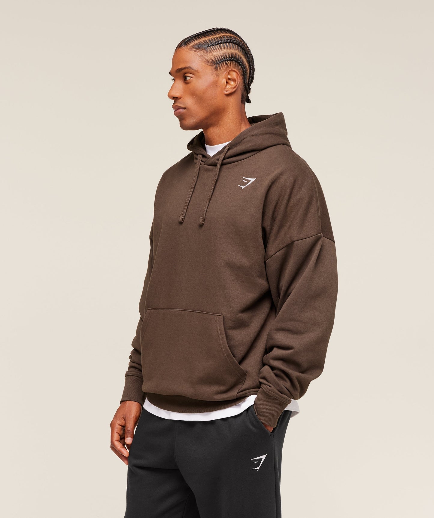 Gymshark Crest Oversized Hoodie - Archive Brown