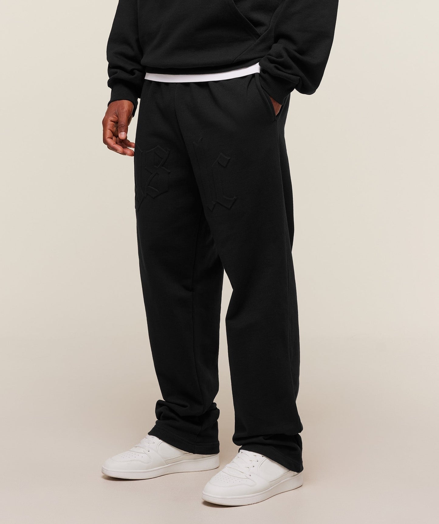 Gymshark Embossed Straight Leg Joggers - Black