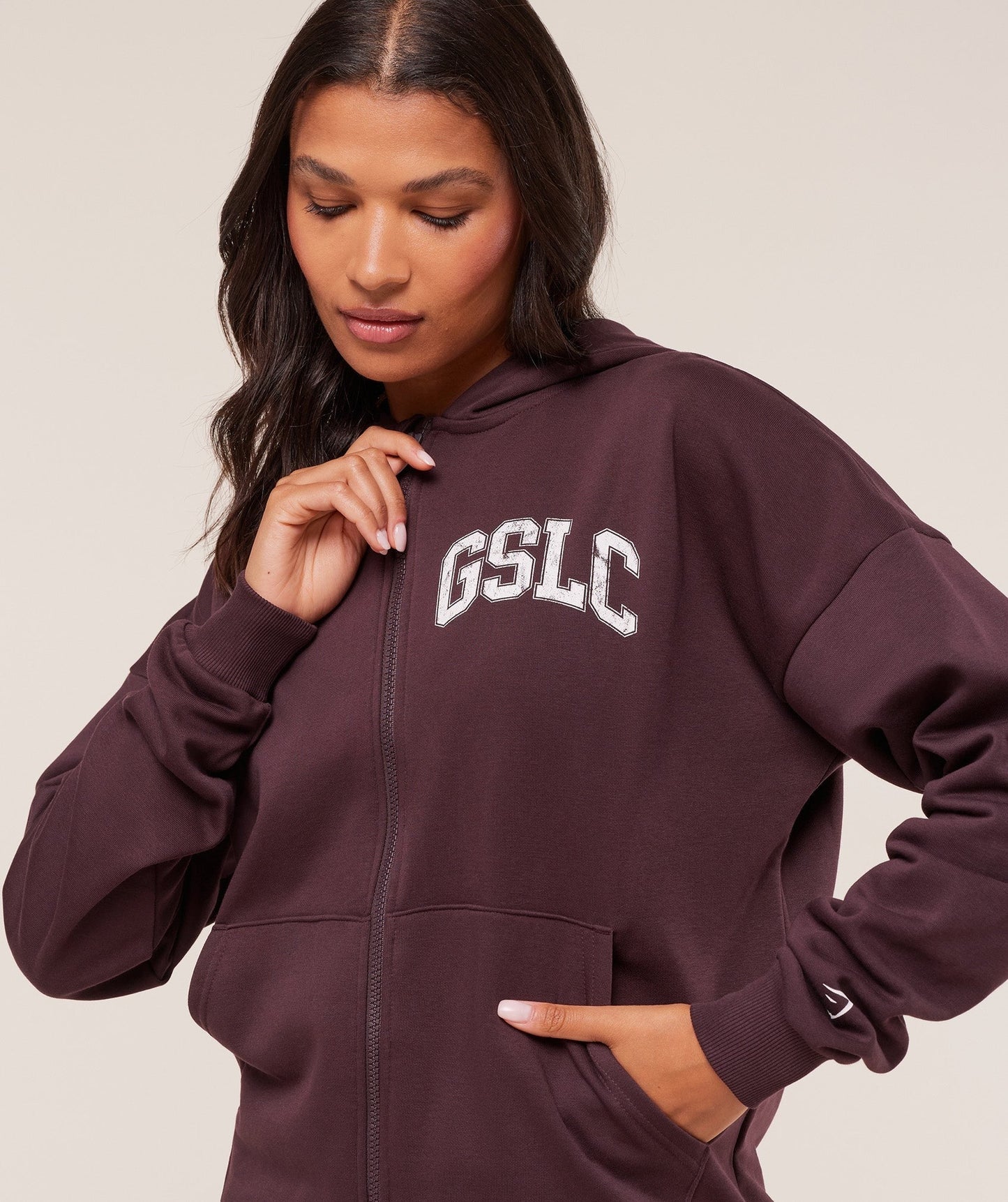 Gymshark GSLC Graphic Zip Up Hoodie - Cherry Purple