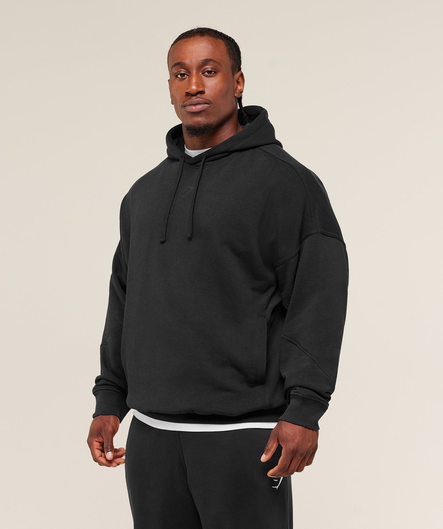 Gymshark Power Oversized Hoodie - Black/Asphalt Grey