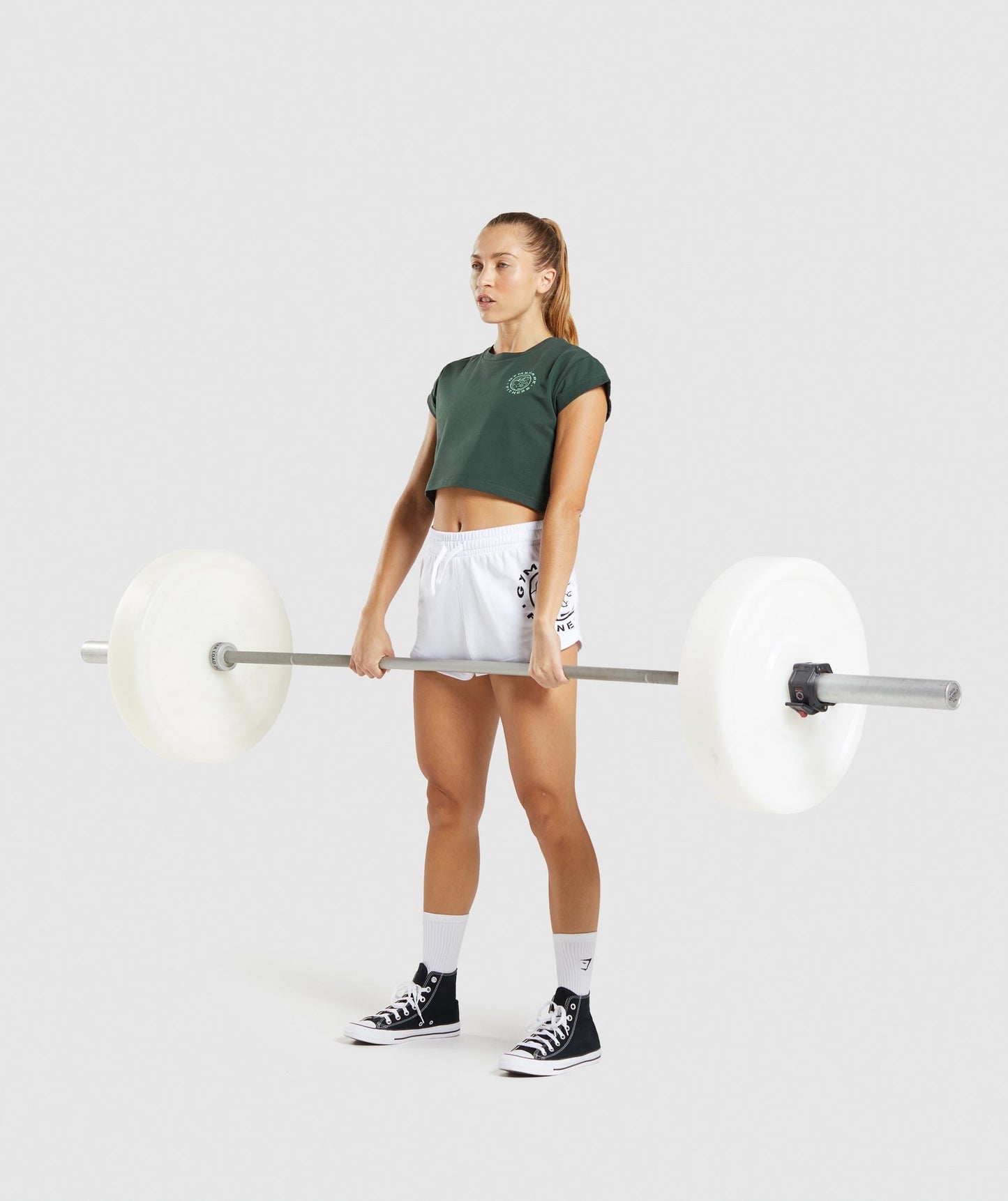 Gymshark Legacy Graphic Crop Tee - Dark Green